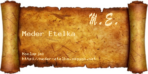 Meder Etelka névjegykártya